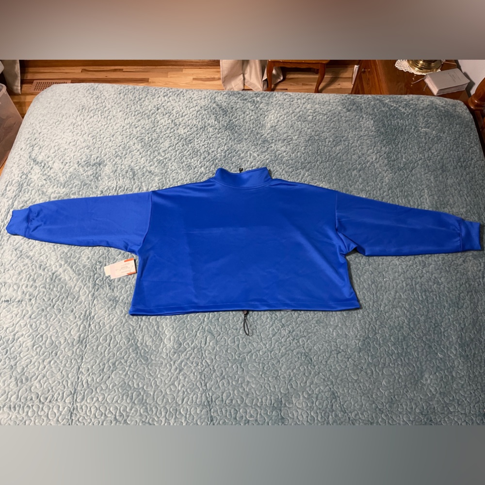 NWT! Sports Illustrated Women’s Scuba Popover Jacket Size 3XL Blue/Black/White - Picture 2 of 6